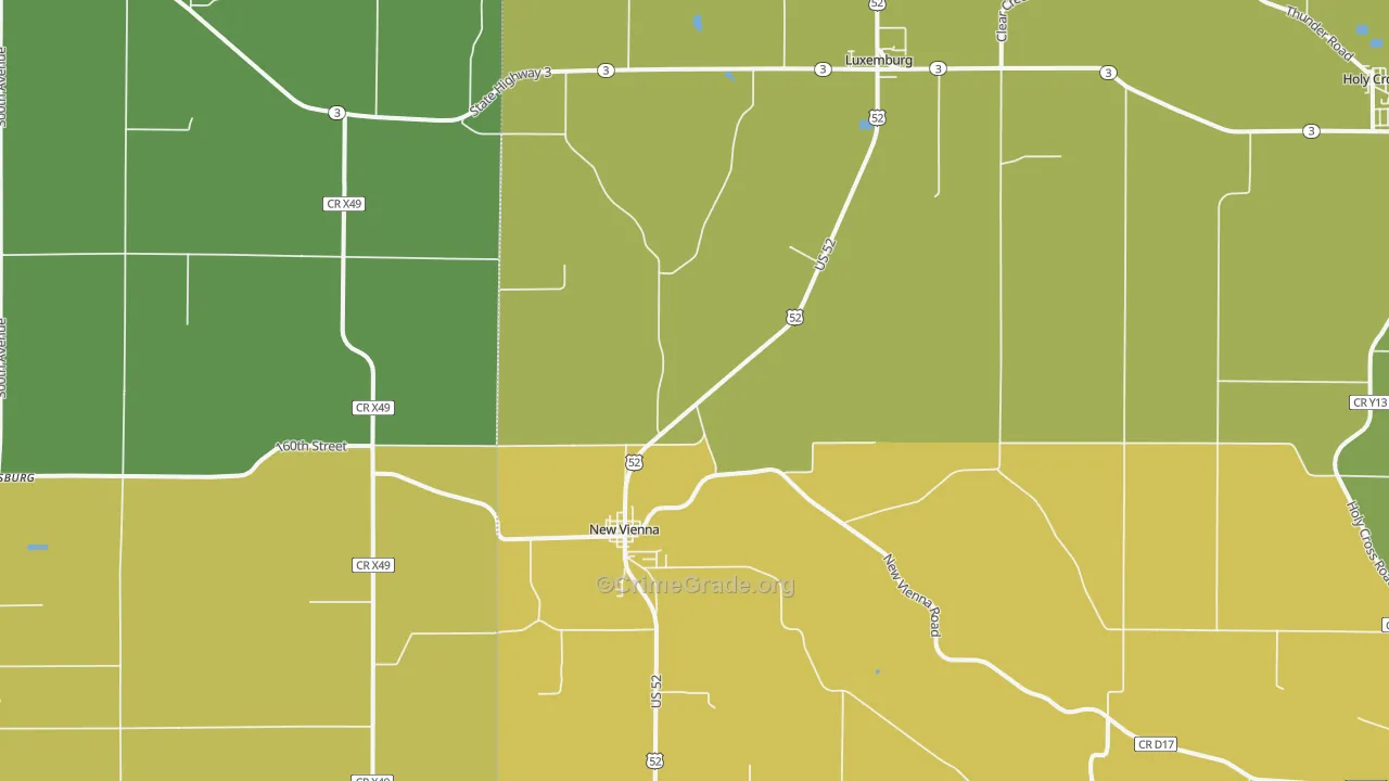 52065, IA Map of Vehicle Theft Rates