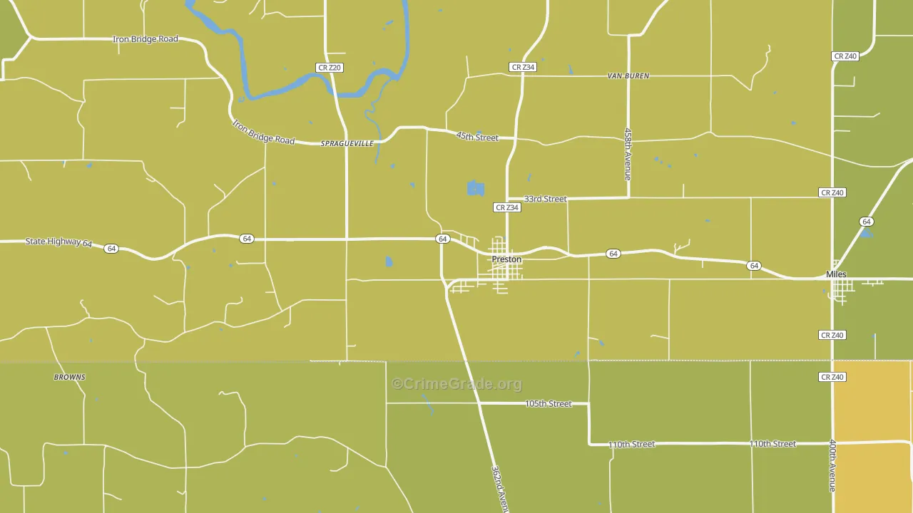 52069, IA Map of Vehicle Theft Rates