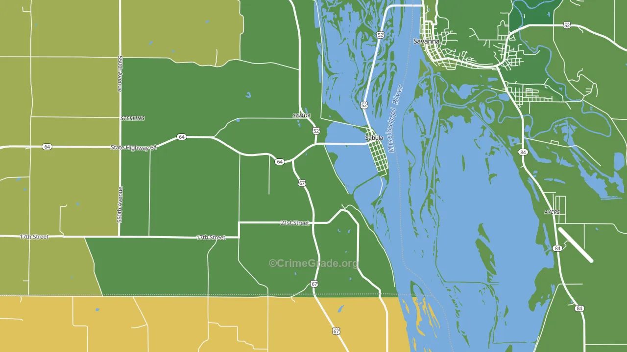 52070, IA Map of Vehicle Theft Rates
