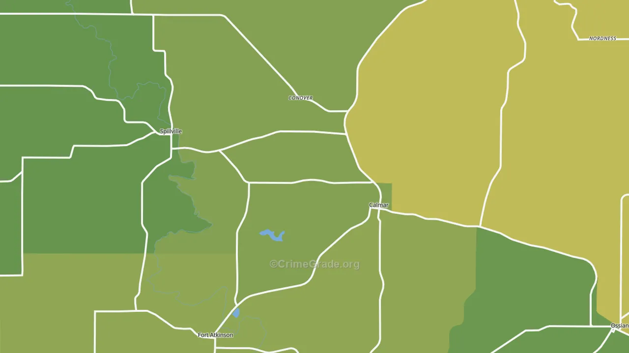 52132, IA Map of Vehicle Theft Rates