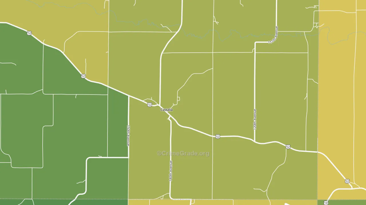 52133, IA Map of Vehicle Theft Rates
