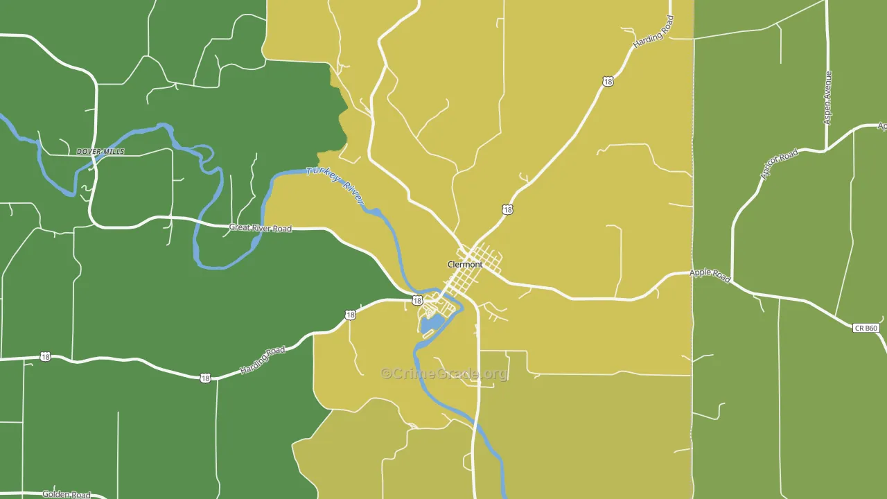 52135, IA Map of Vehicle Theft Rates