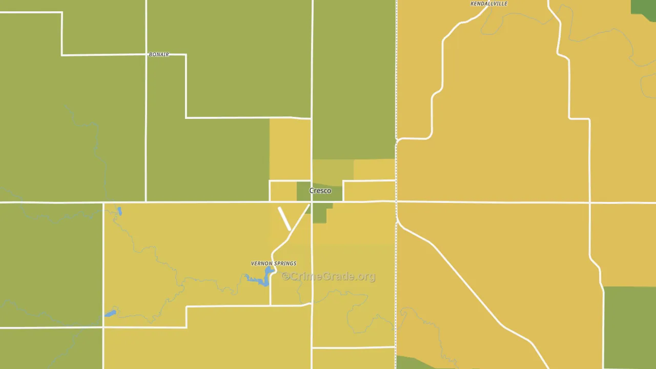 52136, IA Map of Vehicle Theft Rates