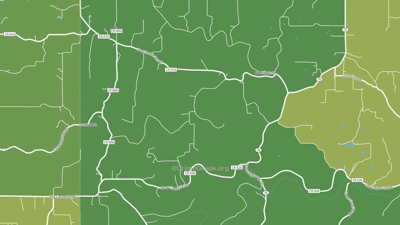 52140, IA Map of Vehicle Theft Rates