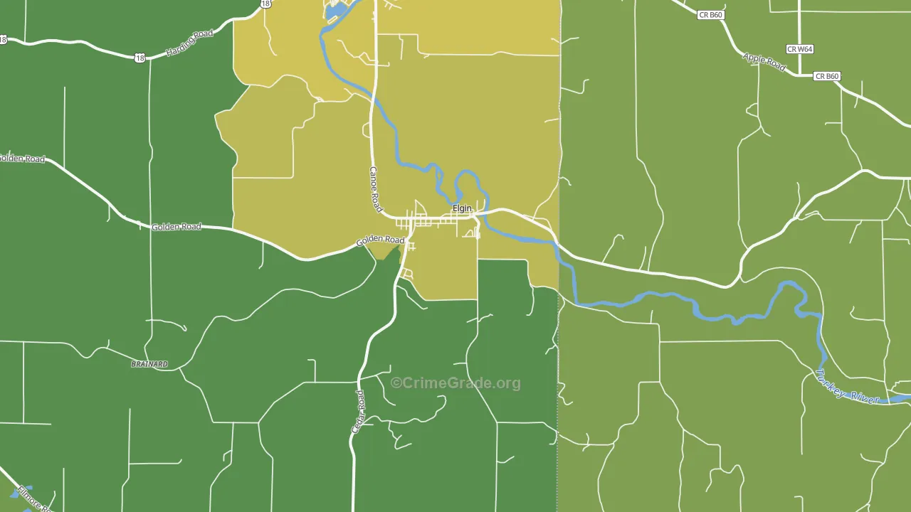52141, IA Map of Vehicle Theft Rates