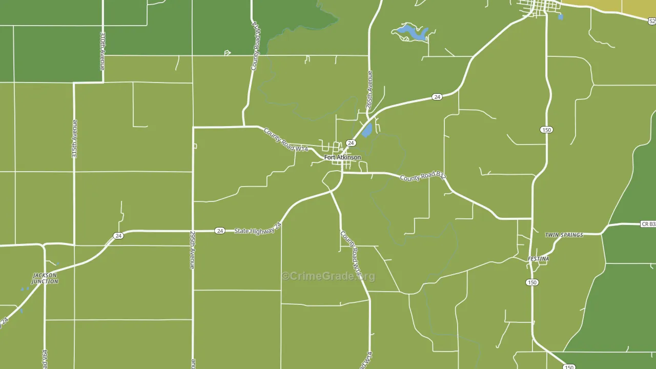 52144, IA Map of Vehicle Theft Rates