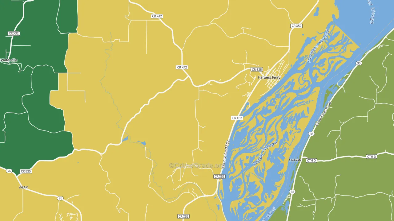 52146, IA Map of Vehicle Theft Rates