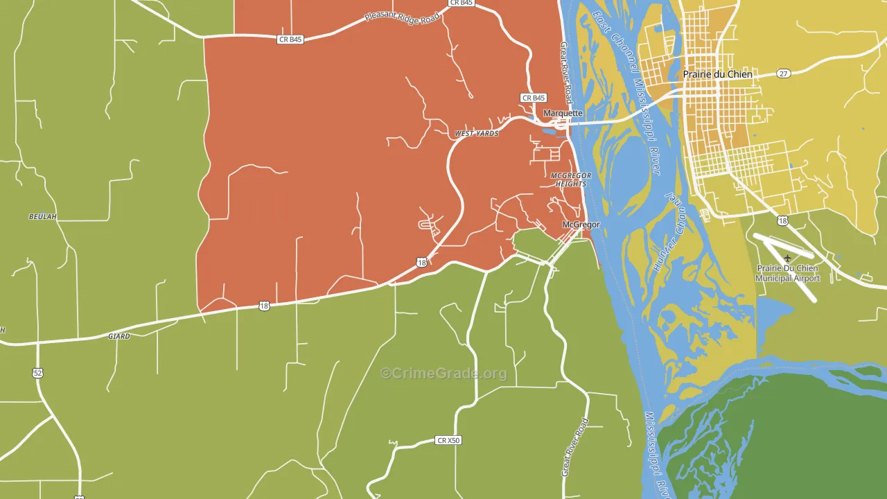 52157, IA Map of Vehicle Theft Rates
