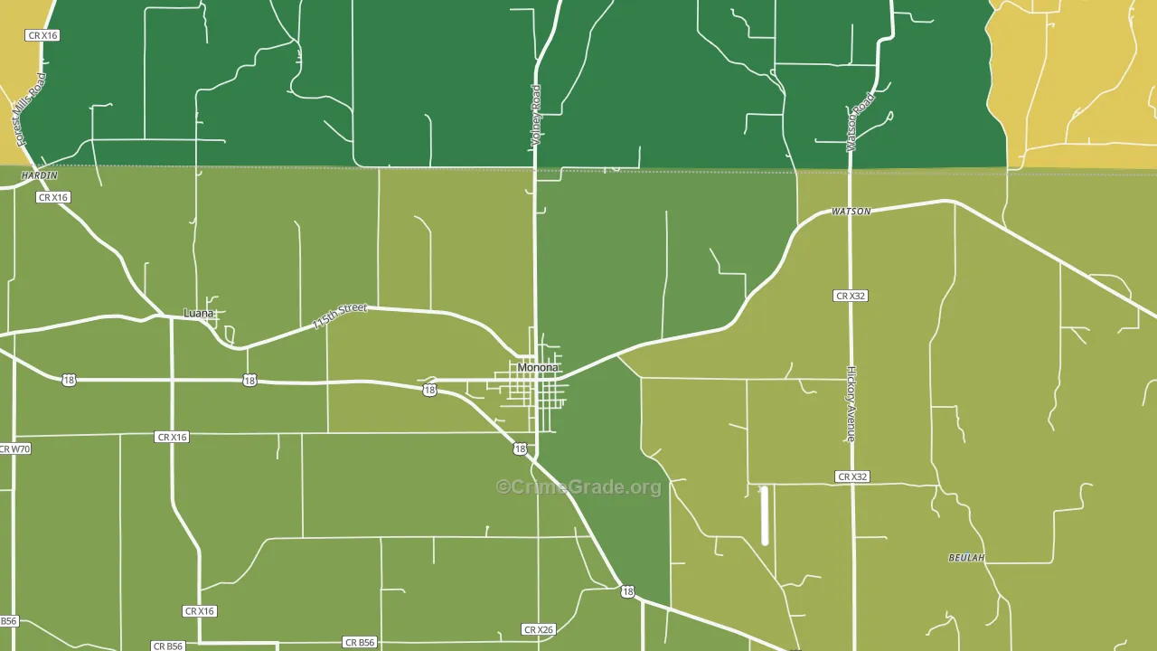 52159, IA Map of Vehicle Theft Rates
