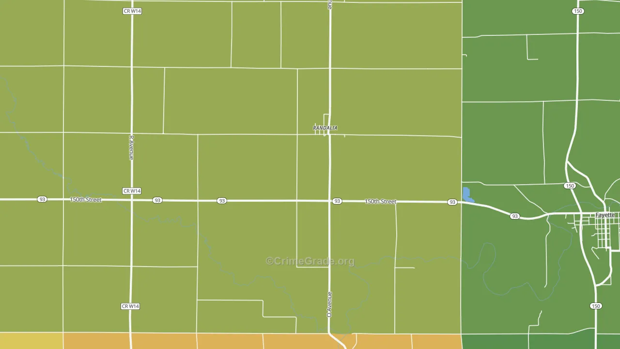52164, IA Map of Vehicle Theft Rates