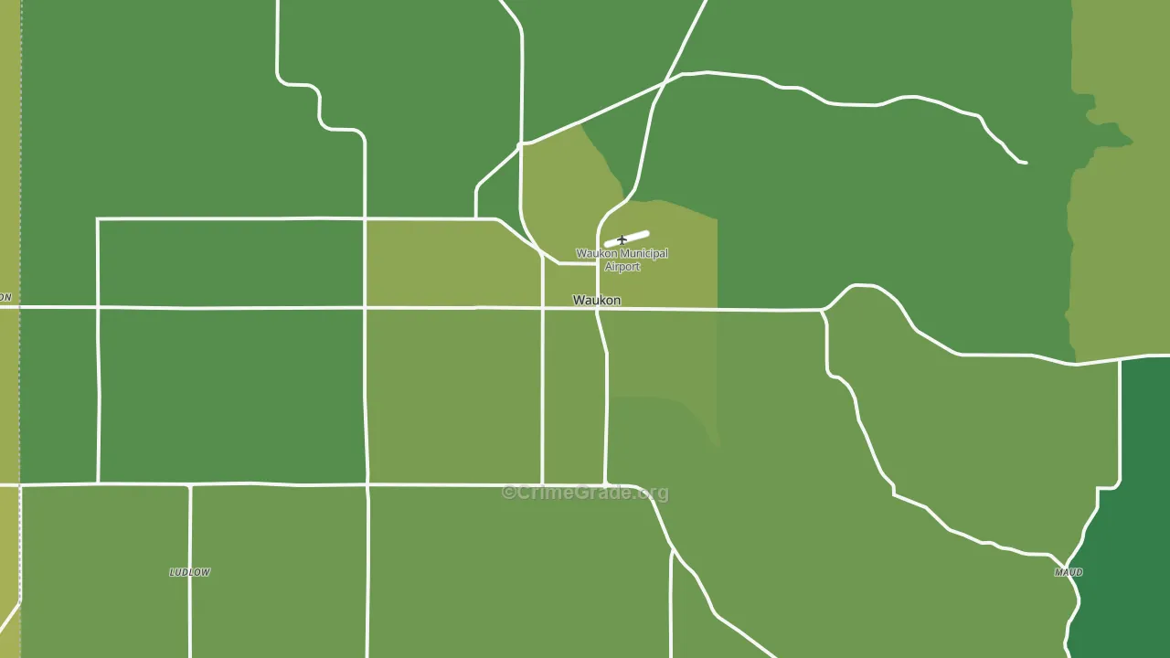 52172, IA Map of Vehicle Theft Rates