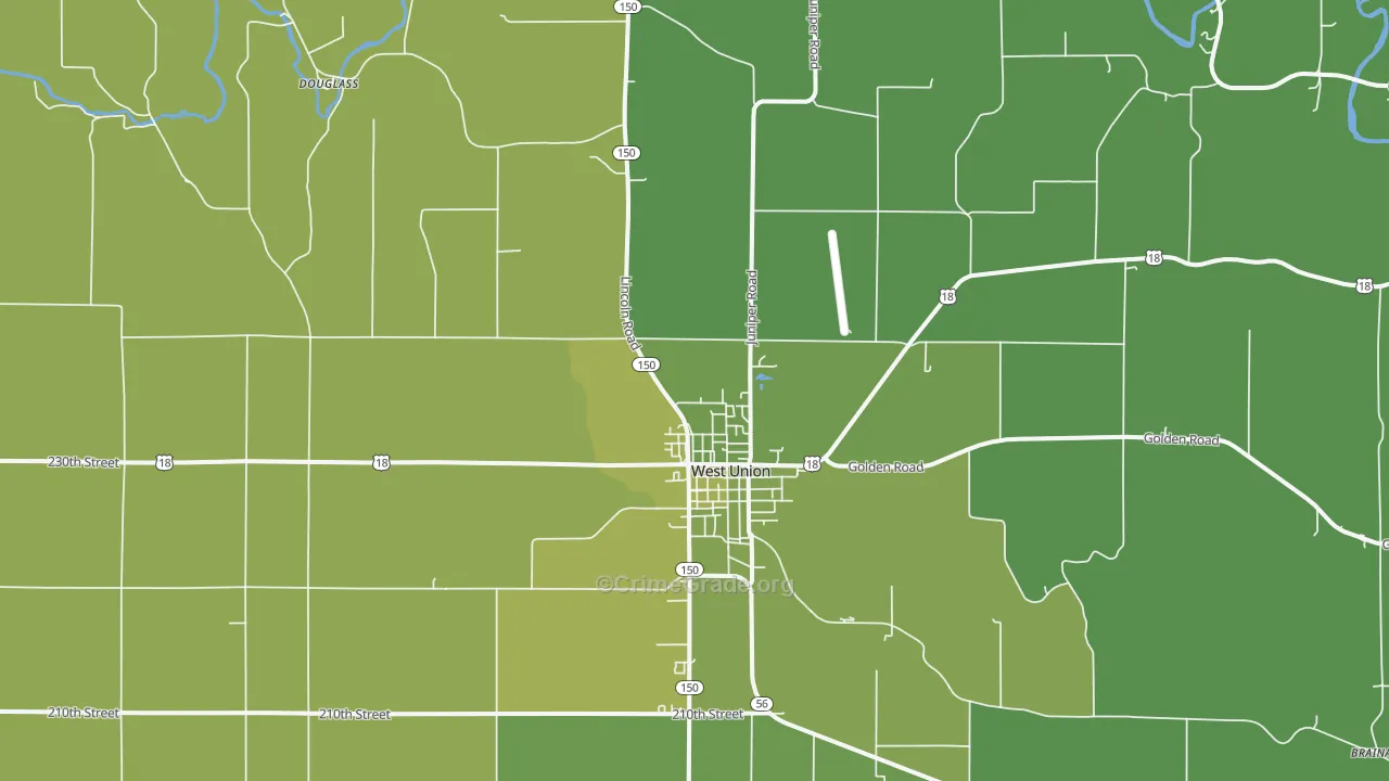 52175, IA Map of Vehicle Theft Rates
