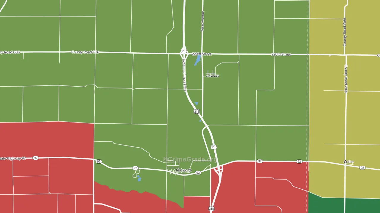 52201, IA Map of Vehicle Theft Rates