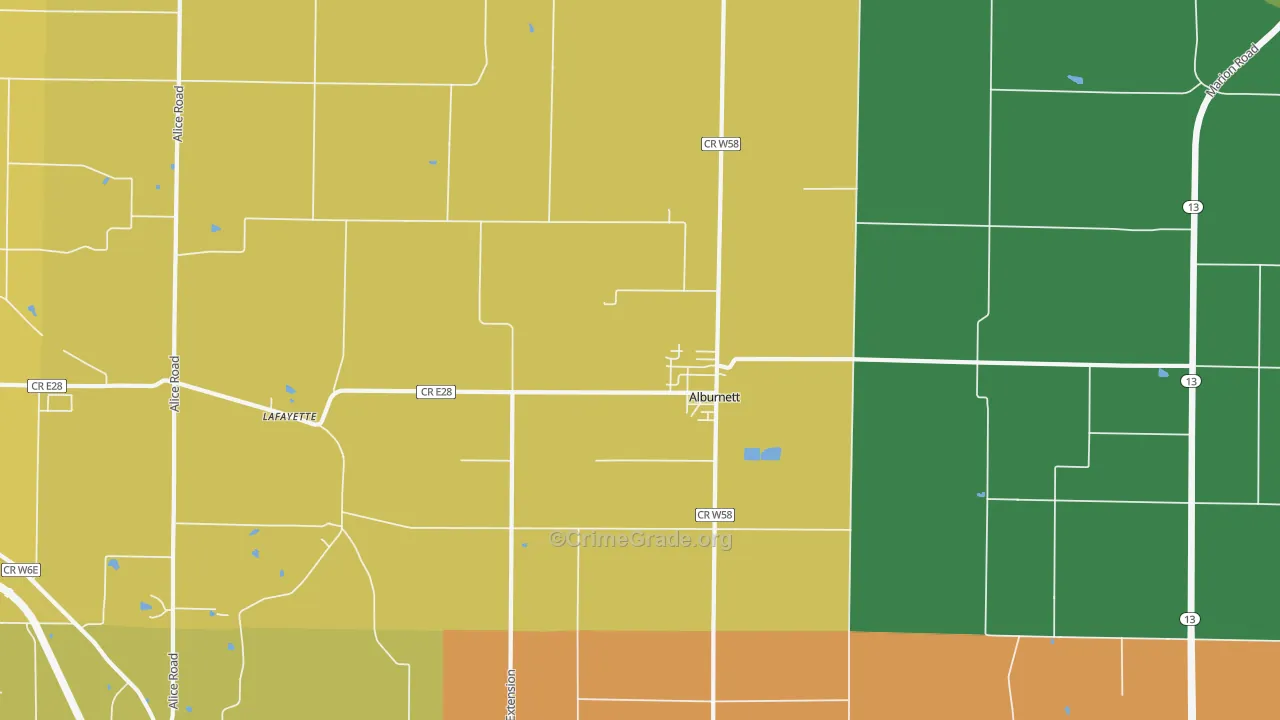 52202, IA Map of Vehicle Theft Rates