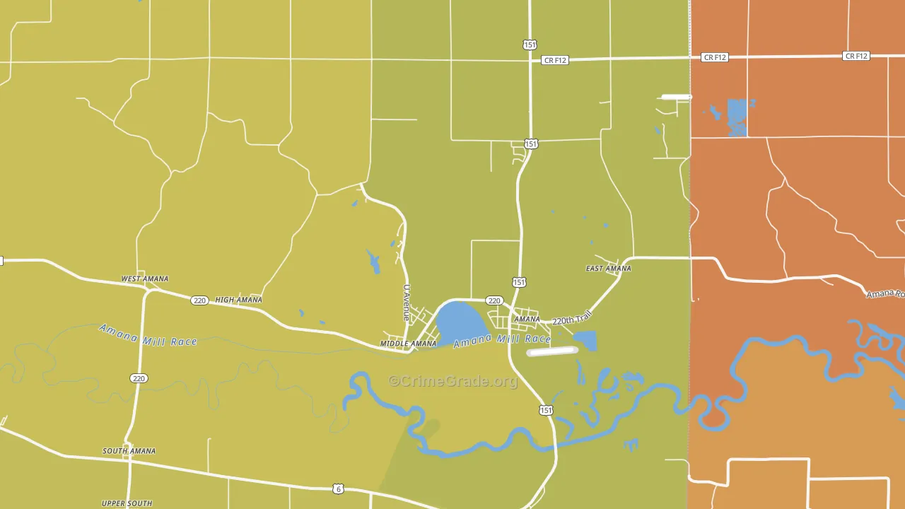 52203, IA Map of Vehicle Theft Rates