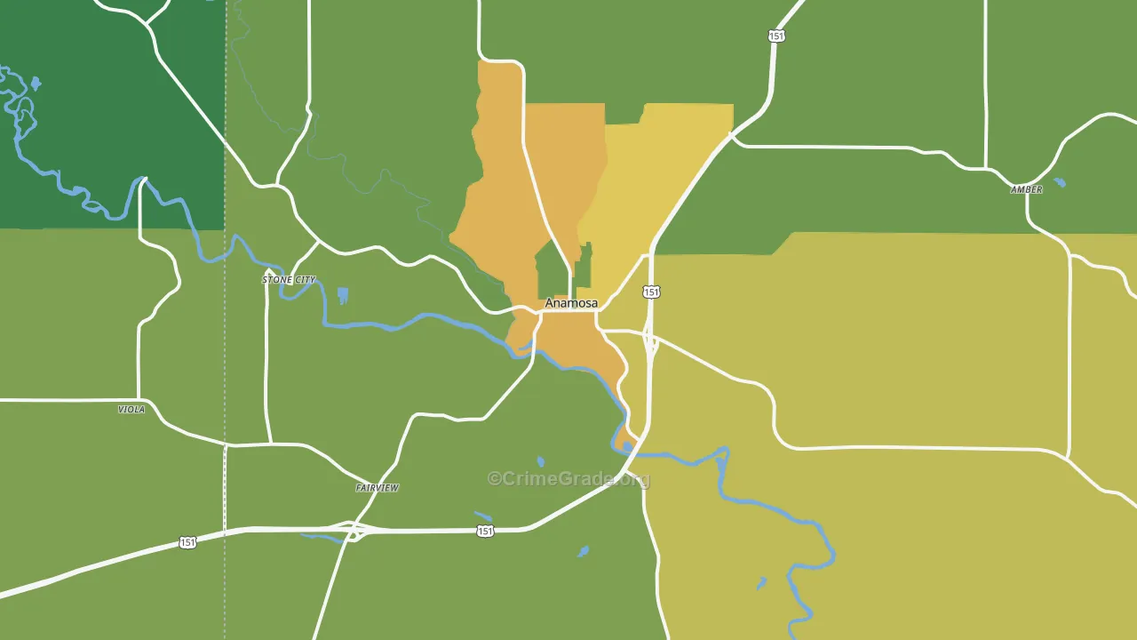 52205, IA Map of Vehicle Theft Rates