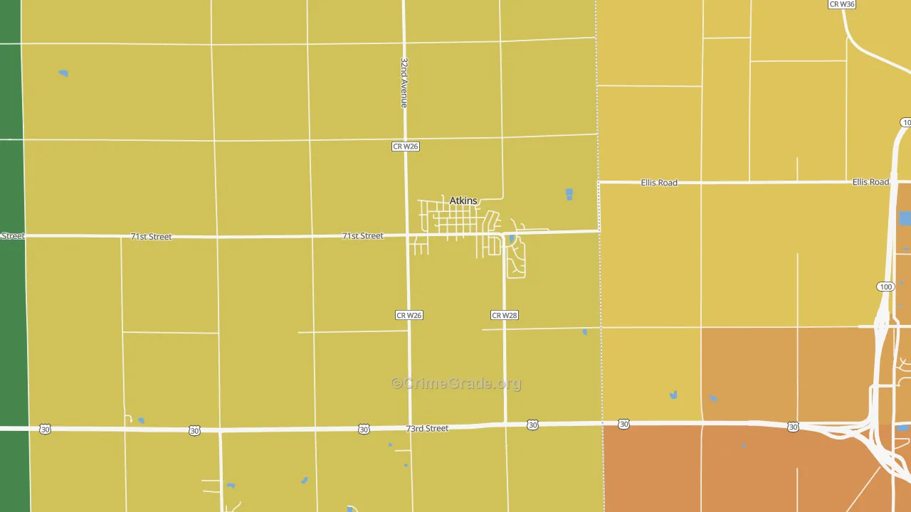 52206, IA Map of Vehicle Theft Rates