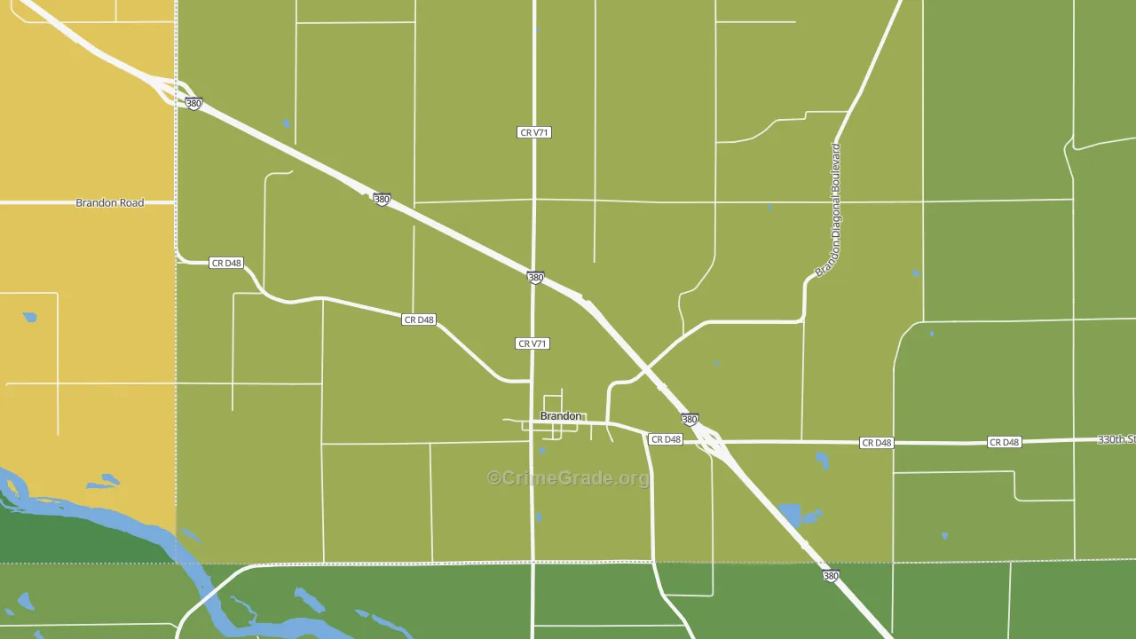 52210, IA Map of Vehicle Theft Rates