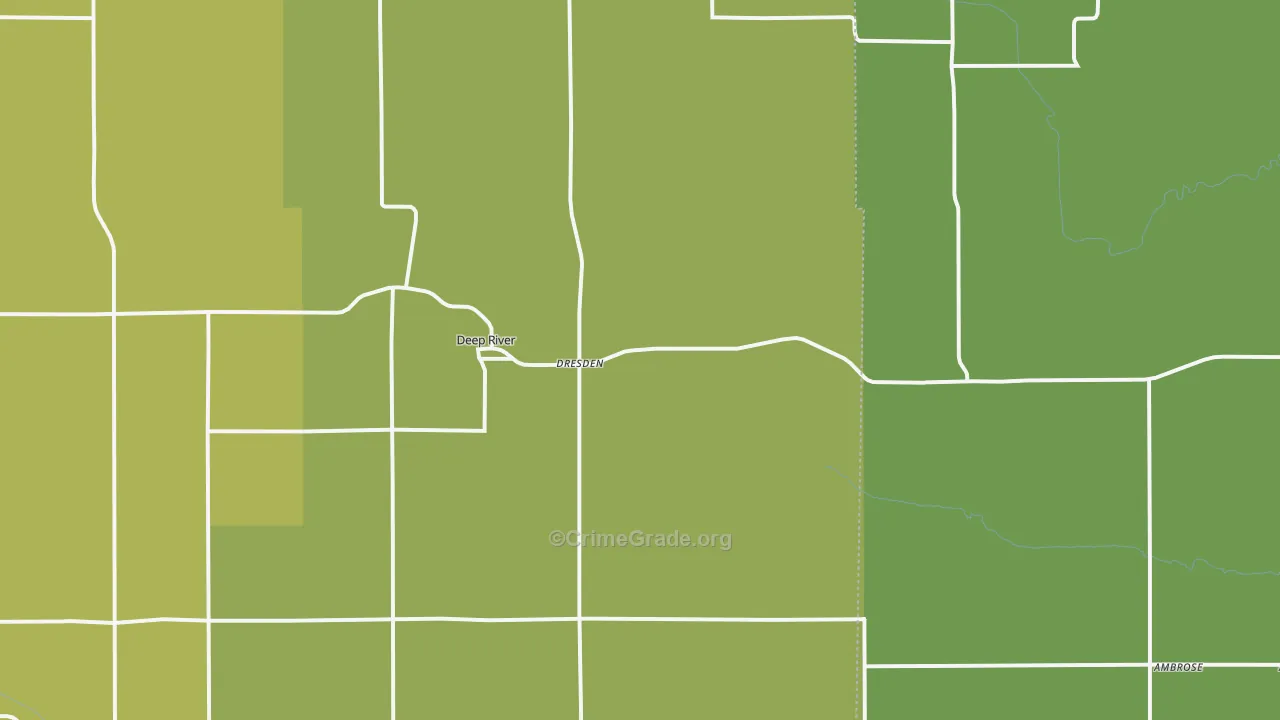 52222, IA Map of Vehicle Theft Rates