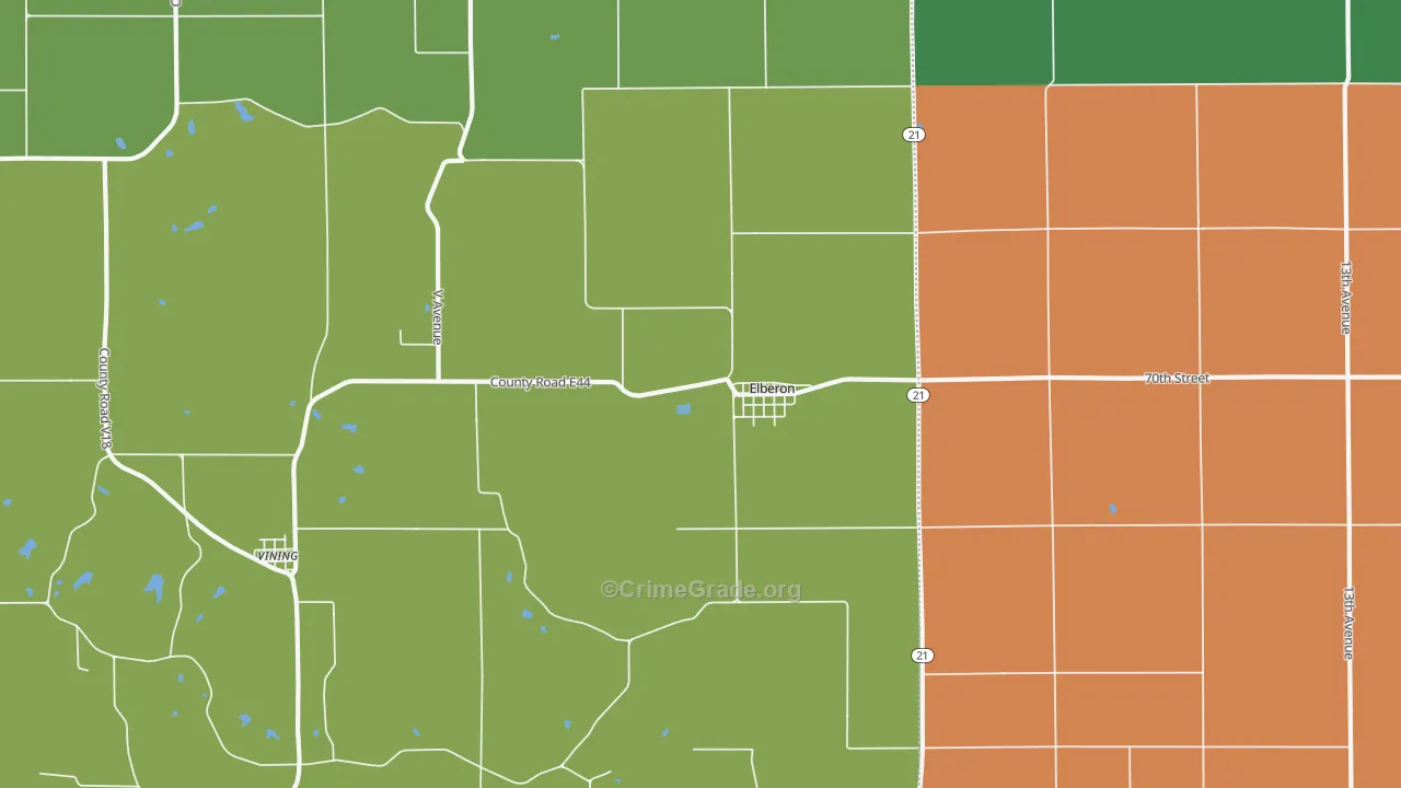 52225, IA Map of Vehicle Theft Rates