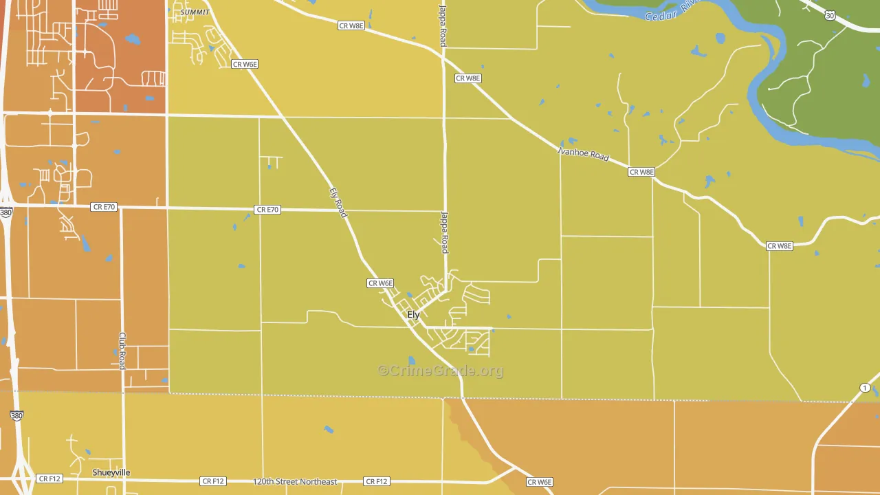 52227, IA Map of Vehicle Theft Rates