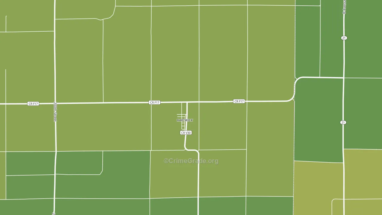 52232, IA Map of Vehicle Theft Rates