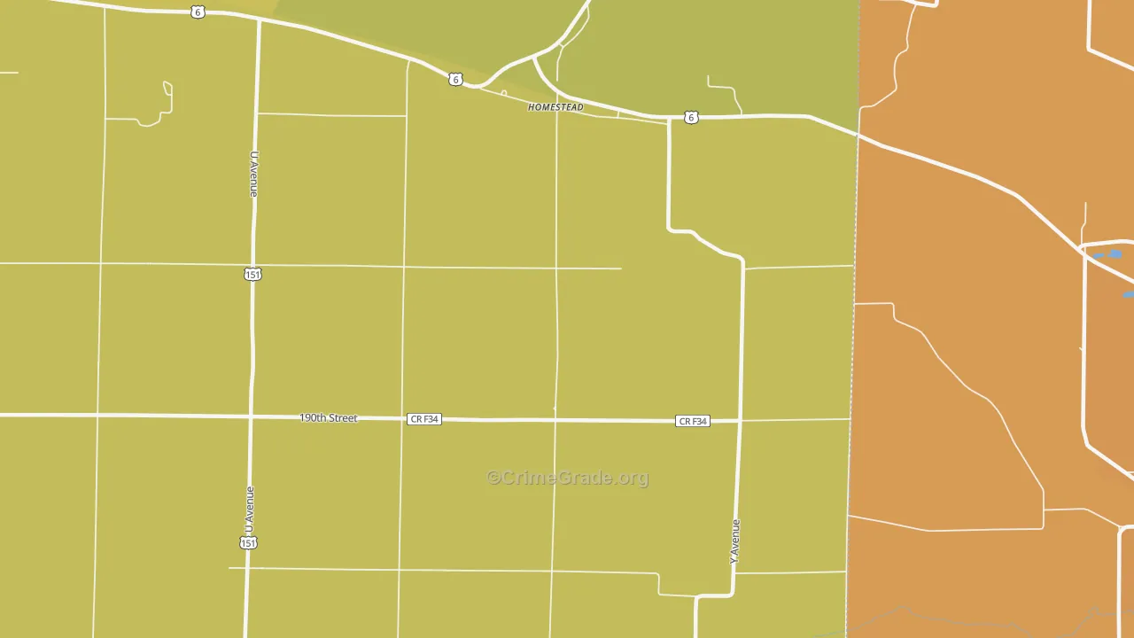 52236, IA Map of Vehicle Theft Rates