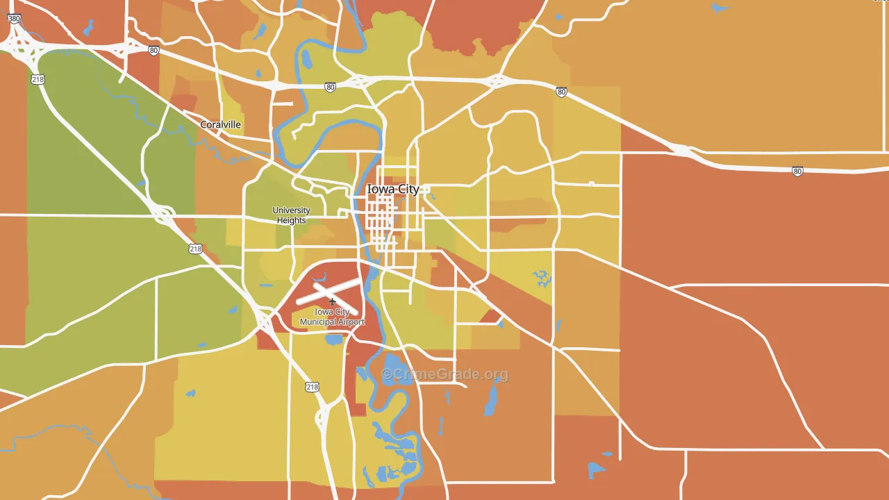 52240, IA Map of Vehicle Theft Rates