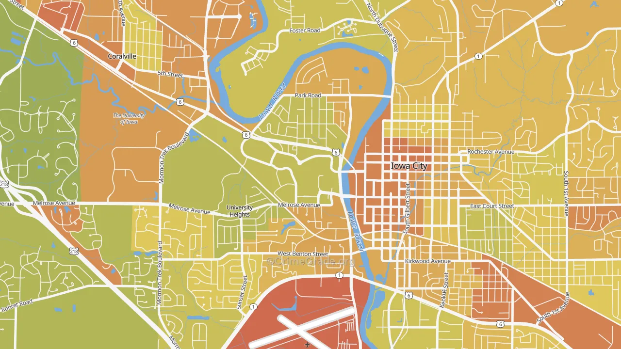 52242, IA Map of Vehicle Theft Rates