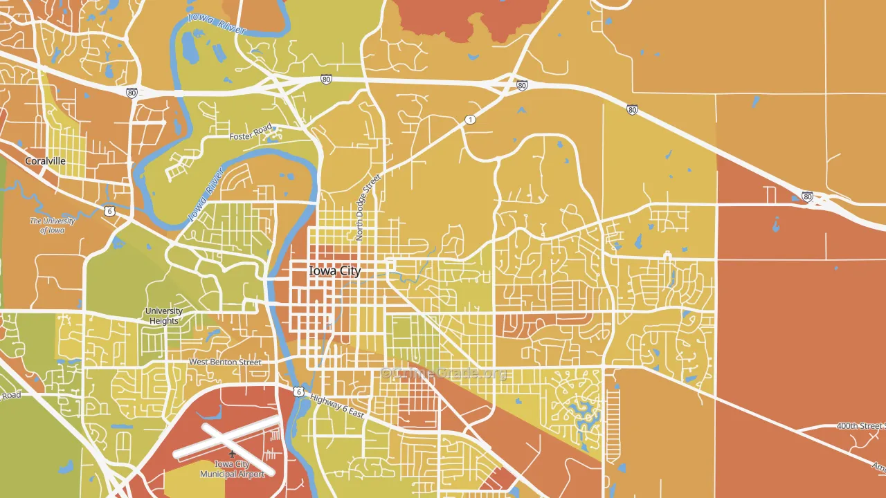 52245, IA Map of Vehicle Theft Rates