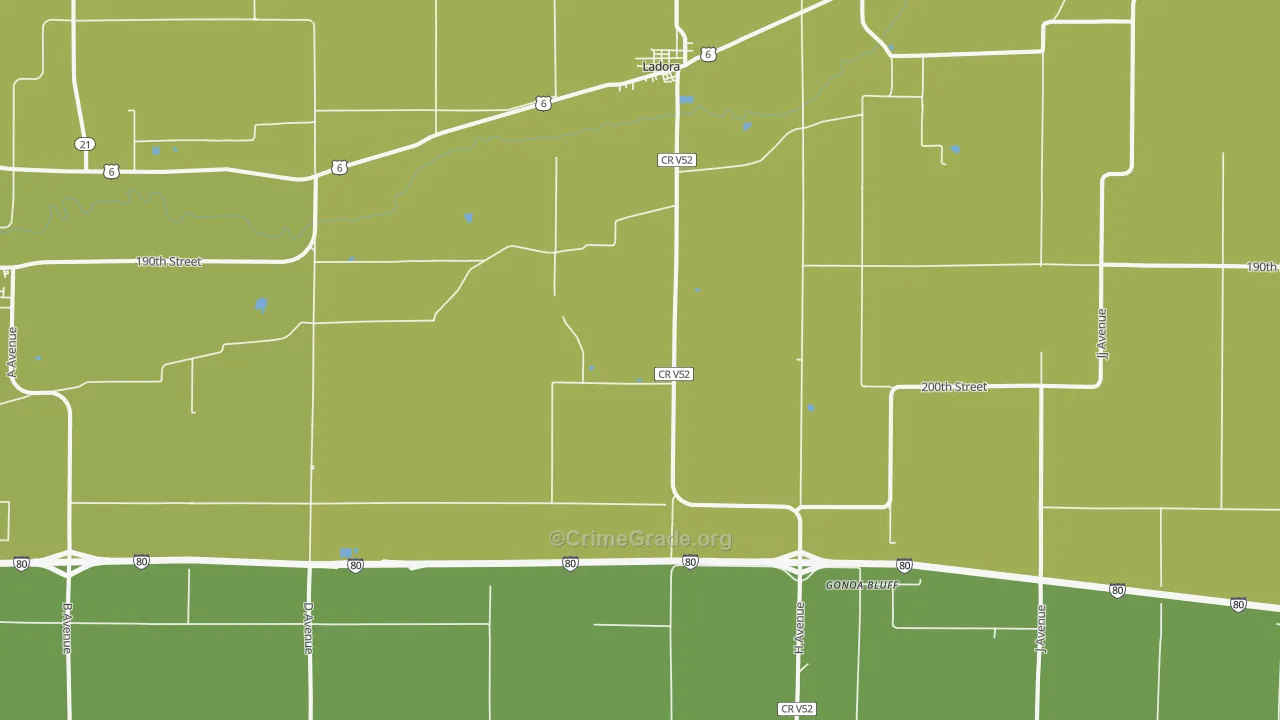 52251, IA Map of Vehicle Theft Rates