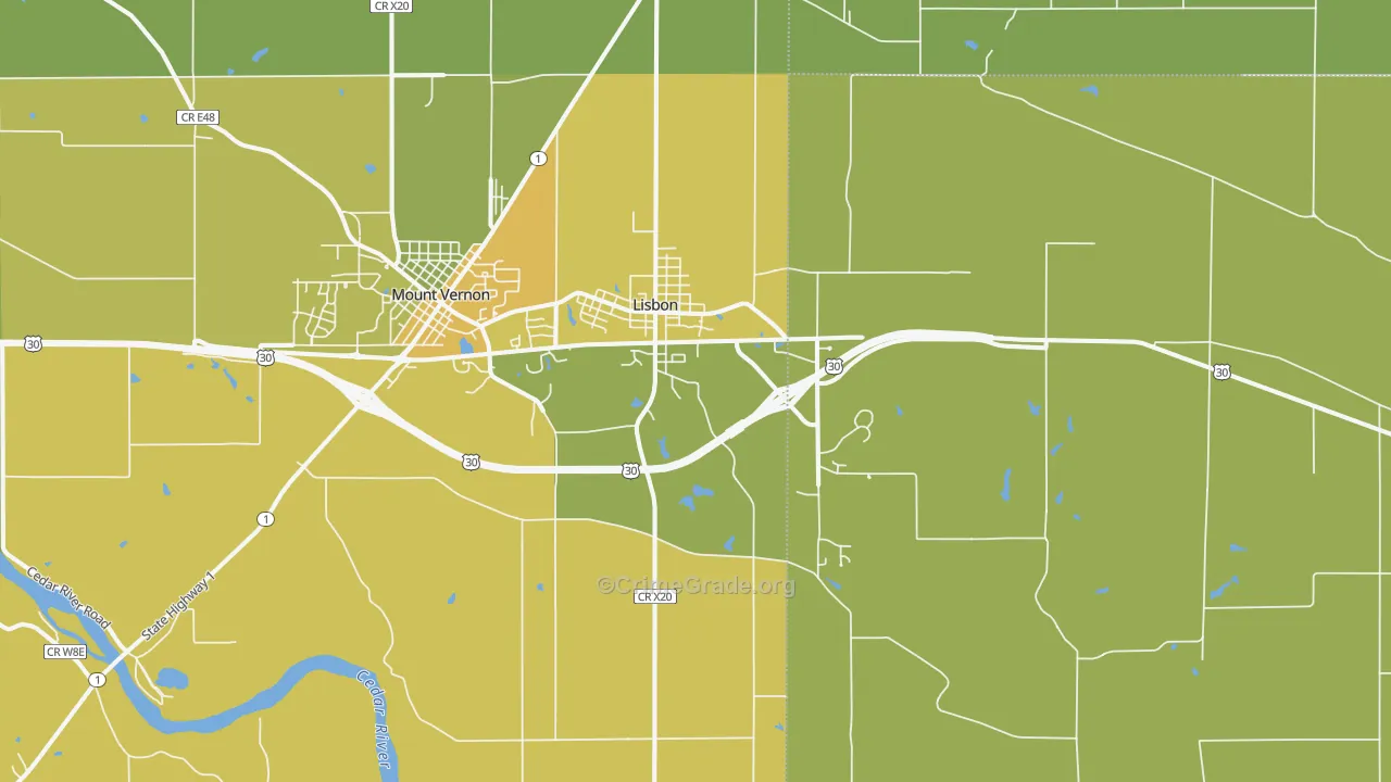 52253, IA Map of Vehicle Theft Rates