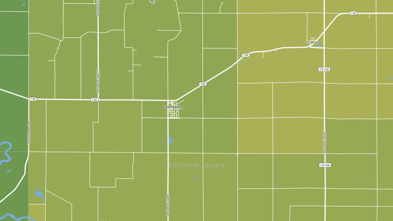 52254, IA Map of Vehicle Theft Rates