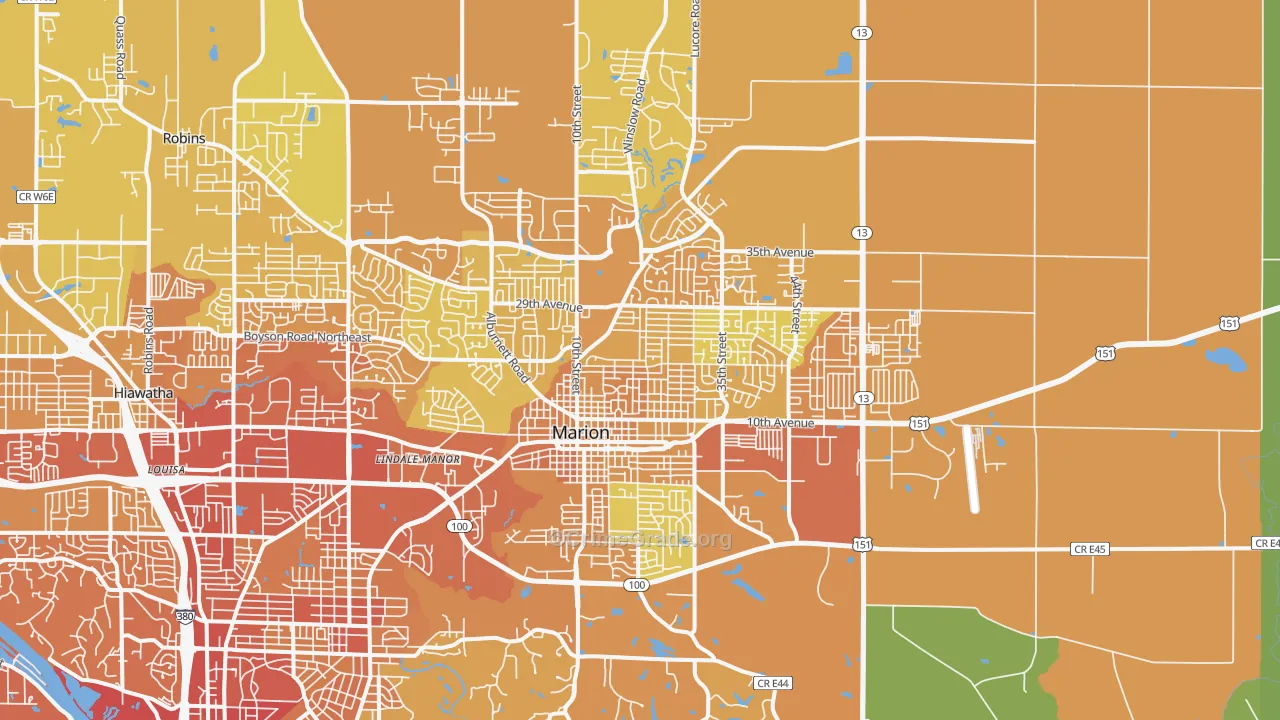 52302, IA Map of Vehicle Theft Rates