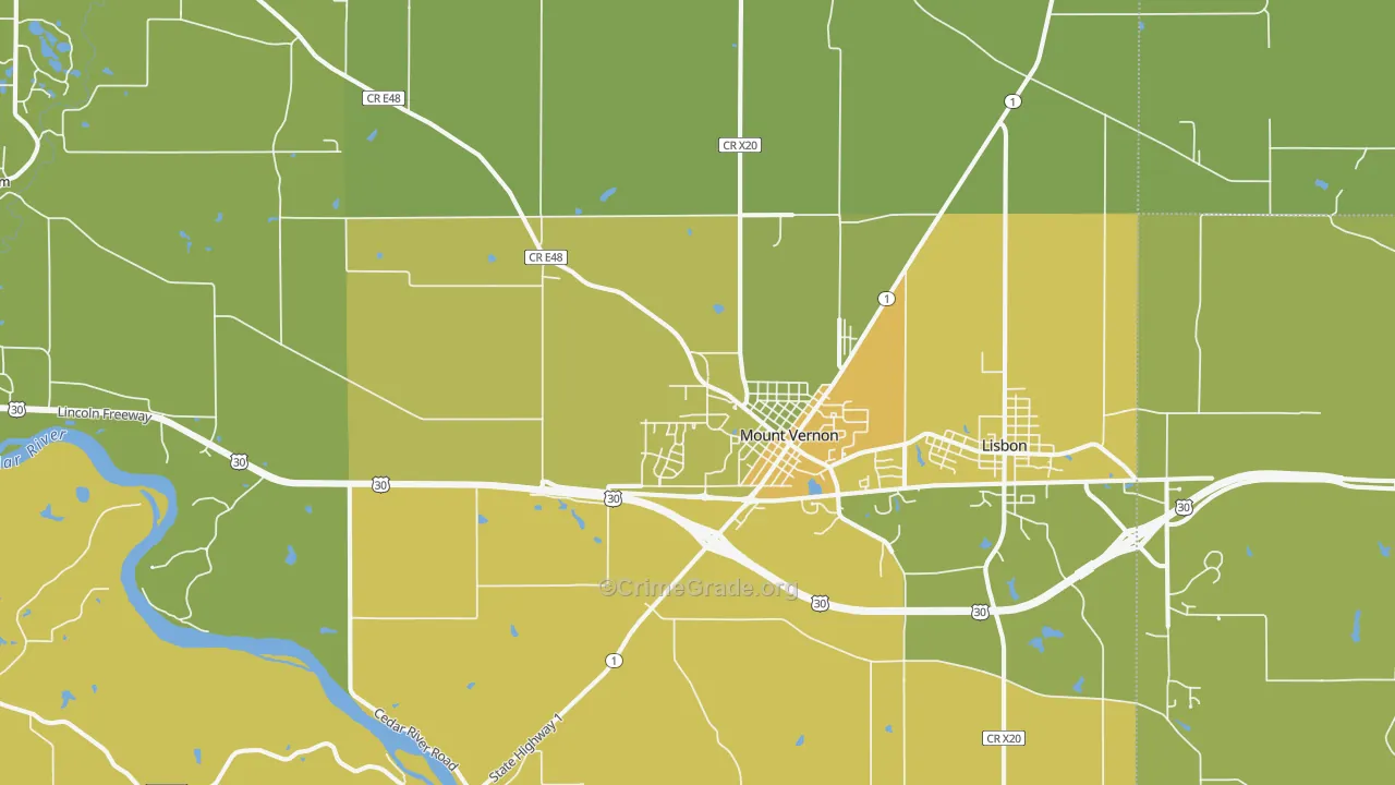 52314, IA Map of Vehicle Theft Rates