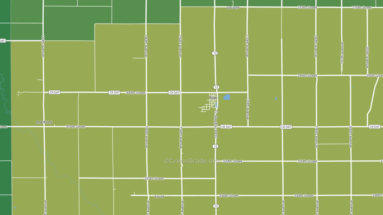 52330, IA Map of Vehicle Theft Rates