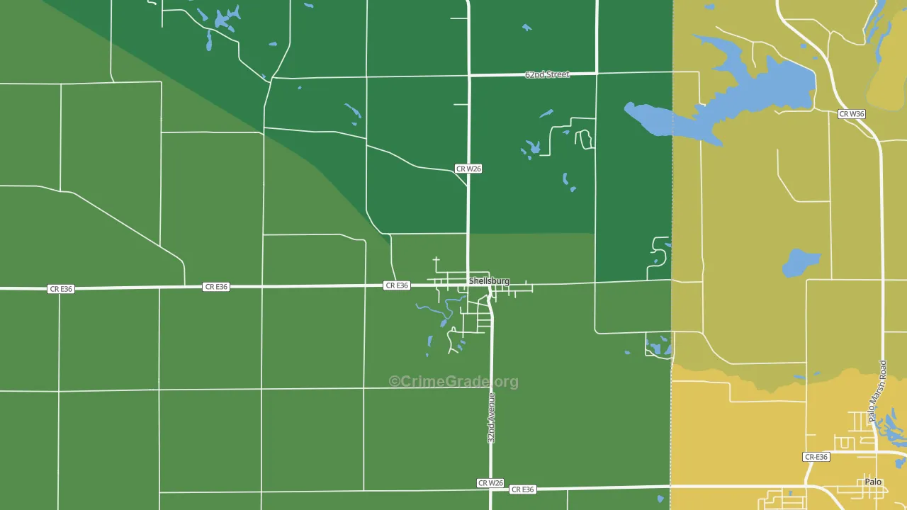 52332, IA Map of Vehicle Theft Rates