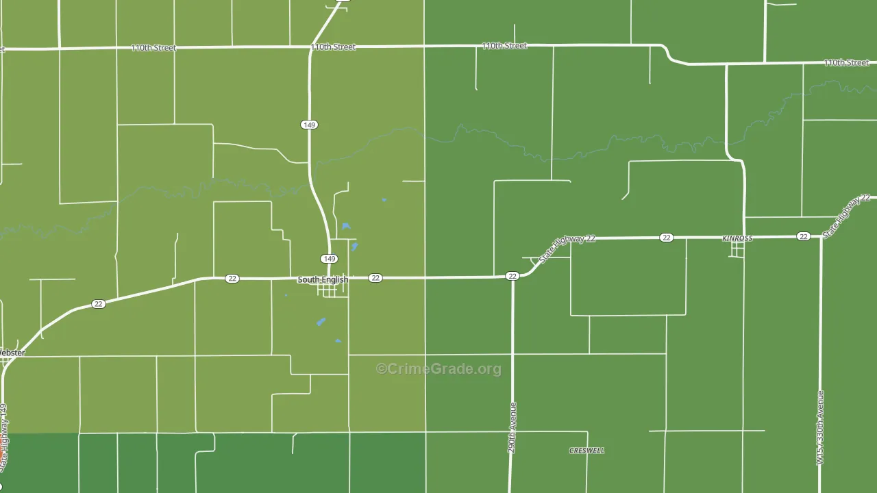 52335, IA Map of Vehicle Theft Rates