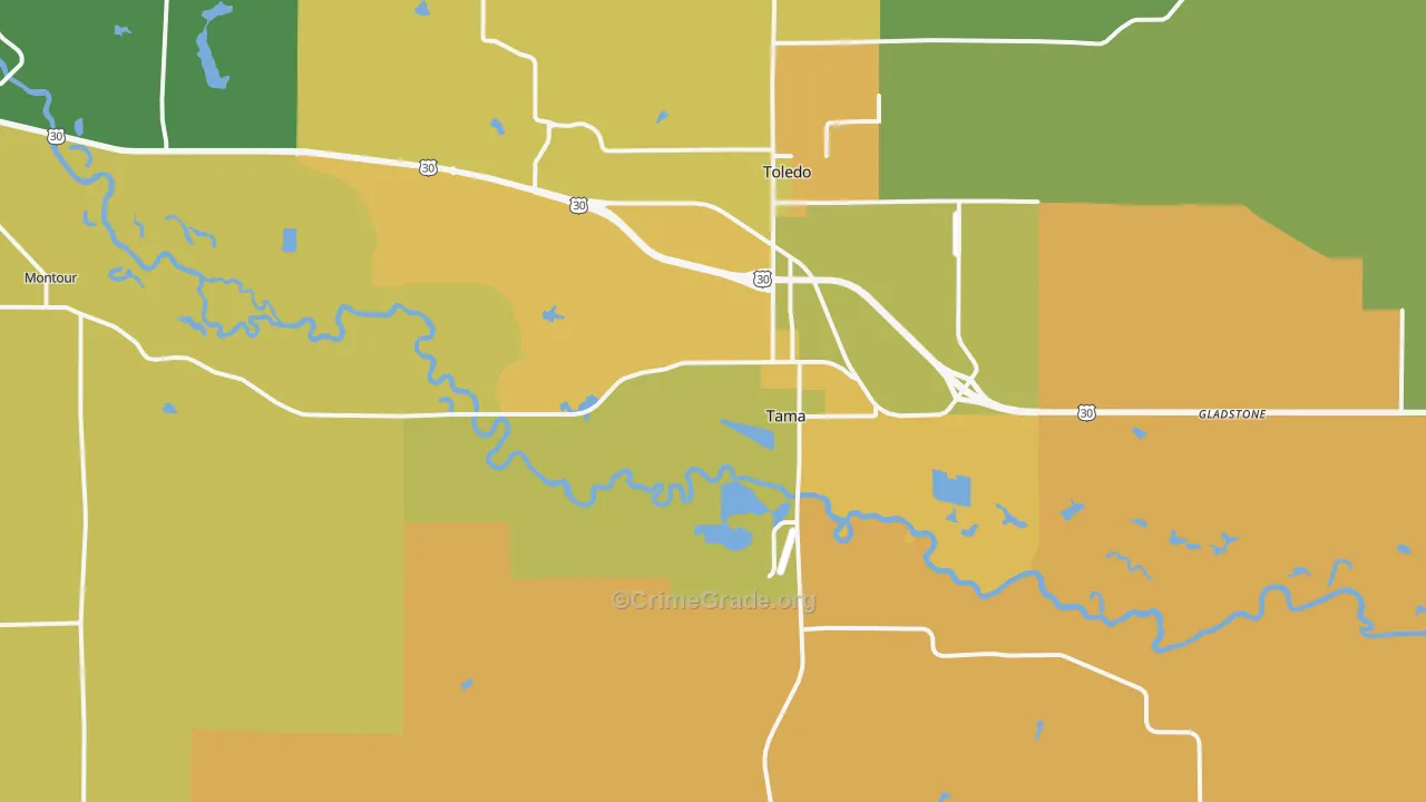 52339, IA Map of Vehicle Theft Rates