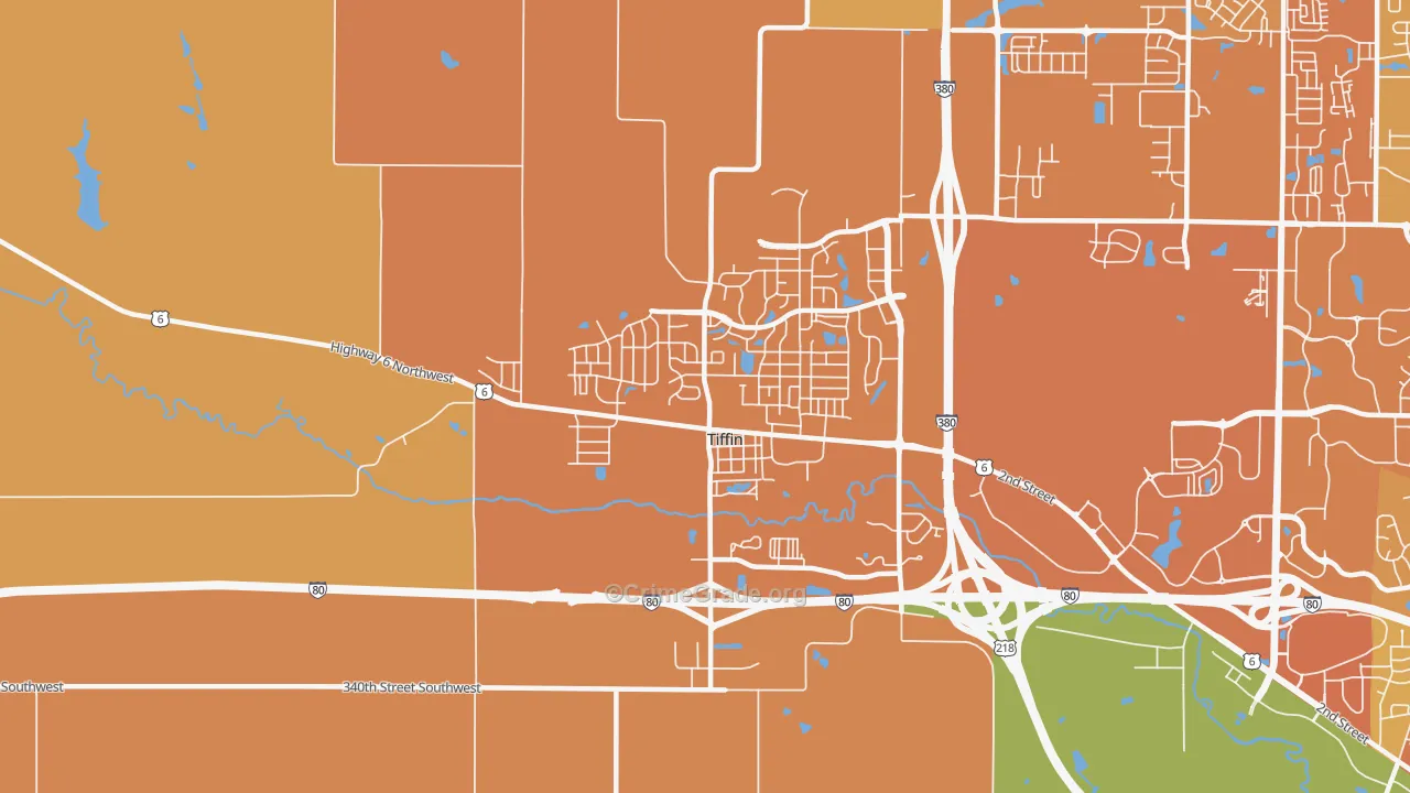 52340, IA Map of Vehicle Theft Rates
