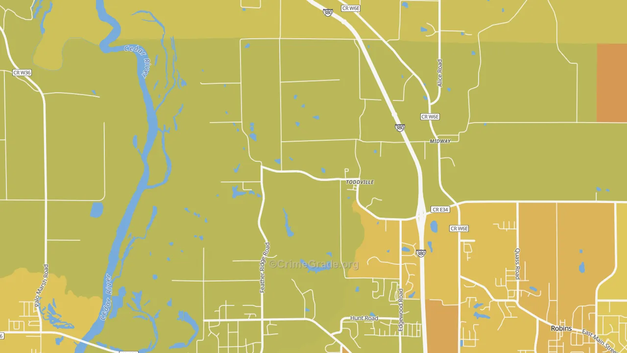 52341, IA Map of Vehicle Theft Rates