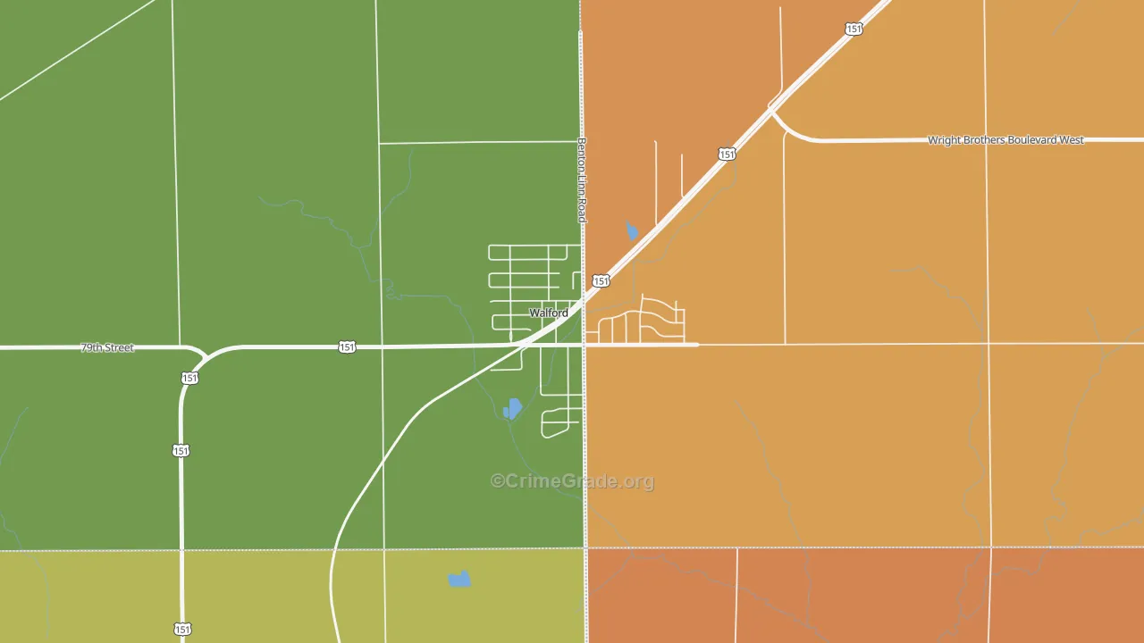 52351, IA Map of Vehicle Theft Rates