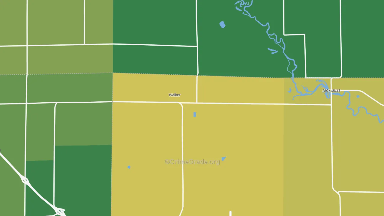 52352, IA Map of Vehicle Theft Rates