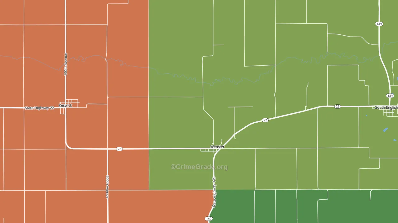 52355, IA Map of Vehicle Theft Rates