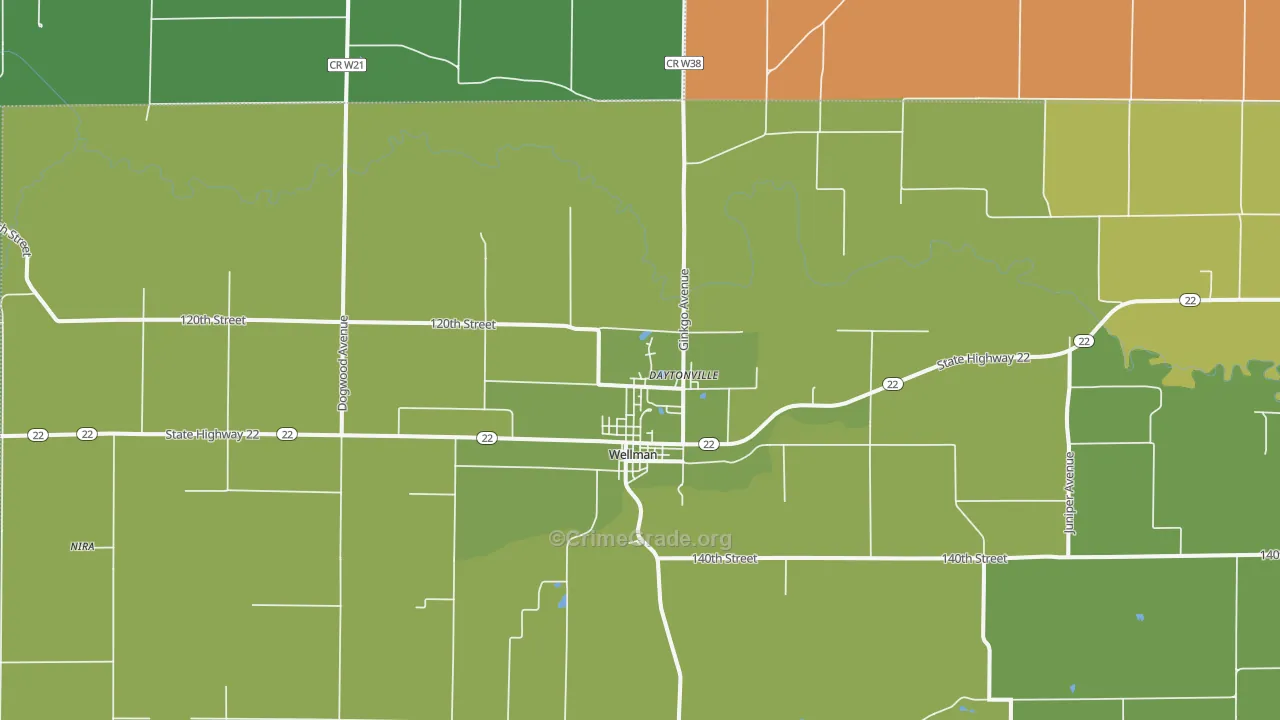 52356, IA Map of Vehicle Theft Rates