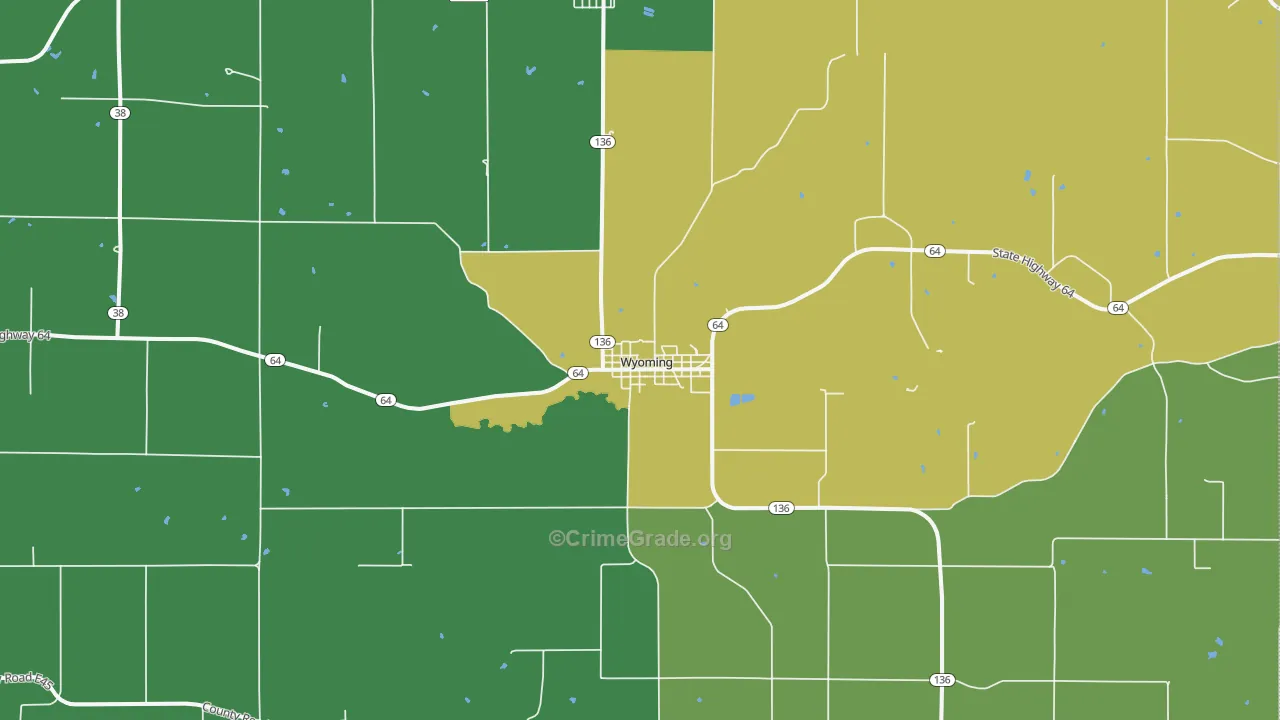 52362, IA Map of Vehicle Theft Rates