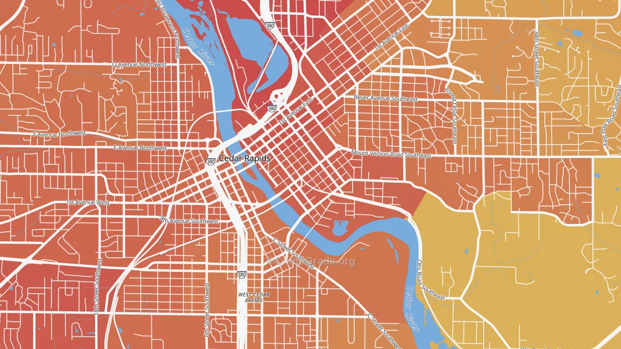 52401, IA Map of Vehicle Theft Rates