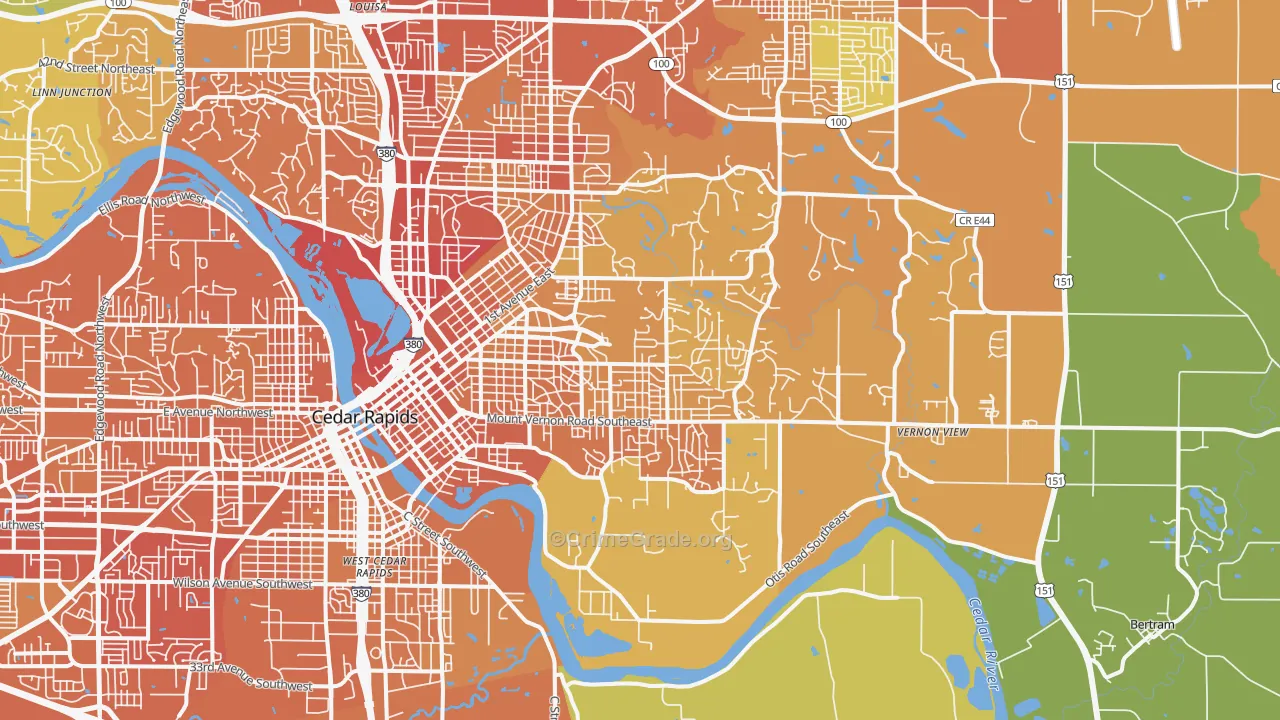 52403, IA Map of Vehicle Theft Rates