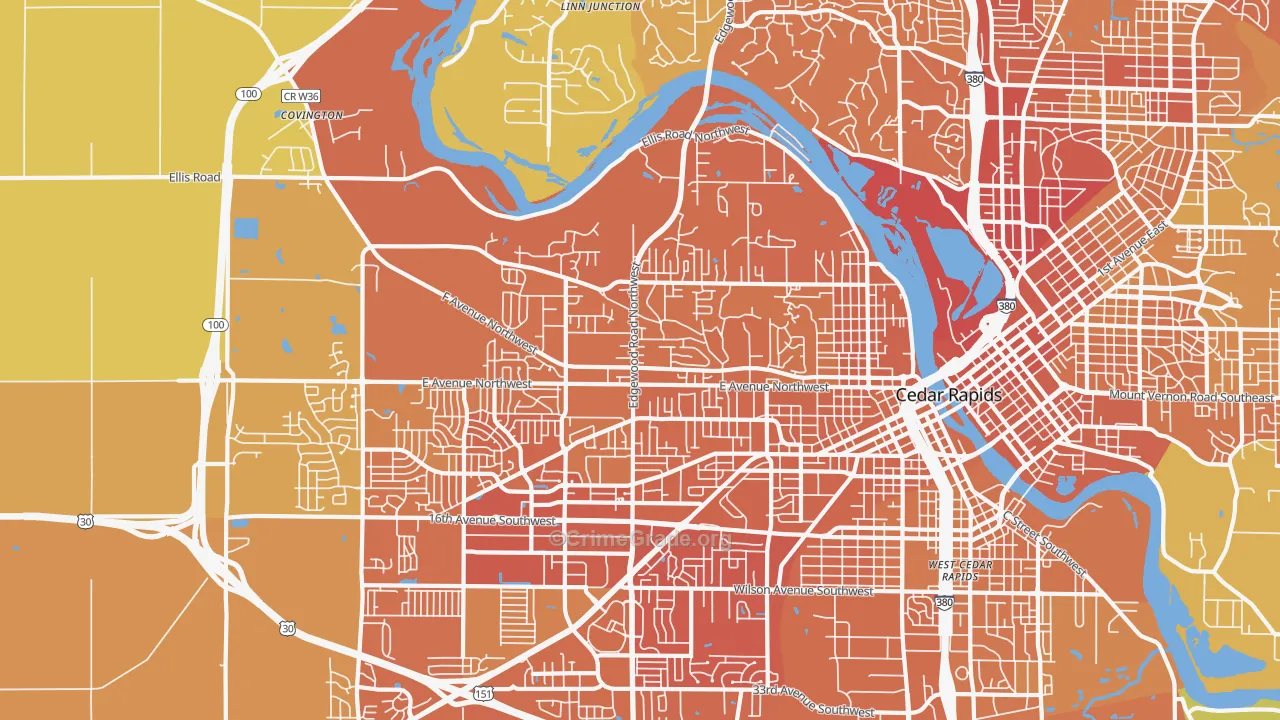 52405, IA Map of Vehicle Theft Rates