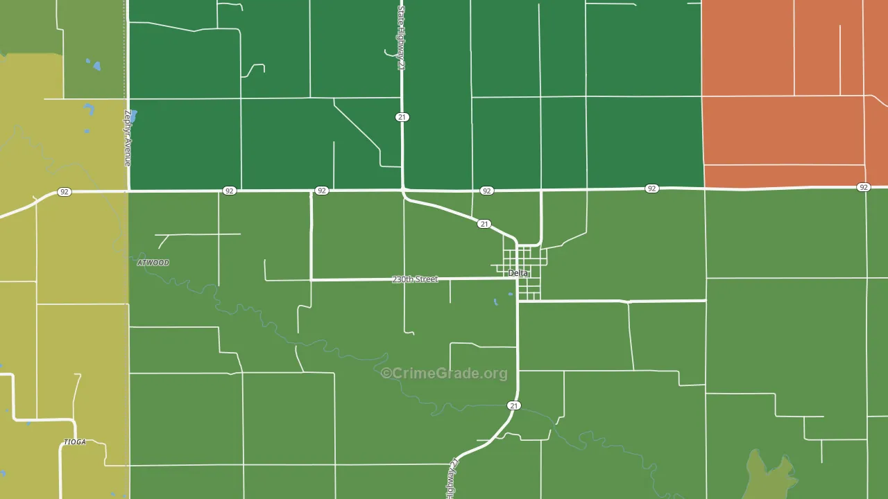52550, IA Map of Vehicle Theft Rates